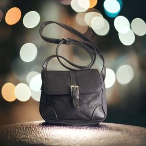 St Johns Bay Crossbody Purse Handbag Leather Brown Adjustable Strap Small 8”x6.5